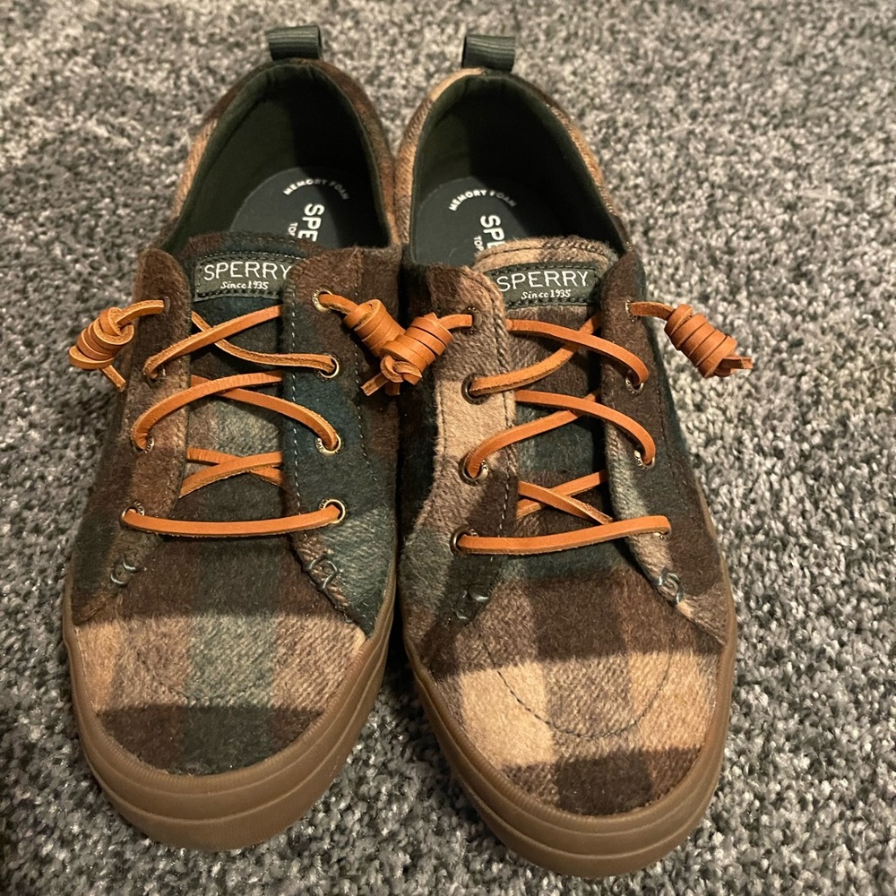 Woman’s plaid sperry’s